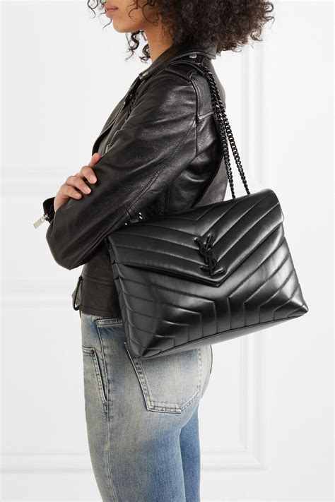 ysl chain black bag|YSL black quilted bag.